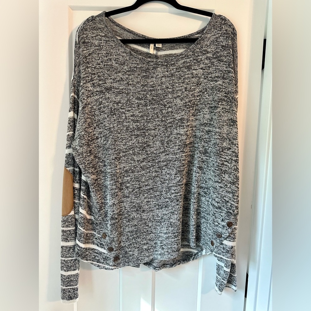 Cato Long Sleeve Knit Shirt, Grey, size 18/20W